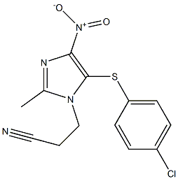 3-{5-[(4-chlorophenyl)thio]-2-methyl-4-nitro-1H-imidazol-1-yl}propanenitrile 结构式