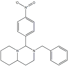 2-benzyl-1-(4-nitrophenyl)perhydropyrido[1,2-c]pyrimidine 结构式