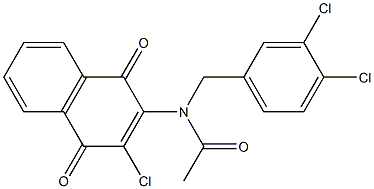 N-(3-chloro-1,4-dioxo-1,4-dihydro-2-naphthalenyl)-N-(3,4-dichlorobenzyl)acetamide 结构式