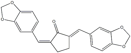 2,5-di(1,3-benzodioxol-5-ylmethylidene)cyclopentan-1-one 结构式