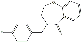 4-(4-fluorobenzyl)-3,4-dihydro-1,4-benzoxazepin-5(2H)-one 结构式