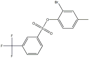 2-bromo-4-methylphenyl 3-(trifluoromethyl)benzene-1-sulfonate 结构式