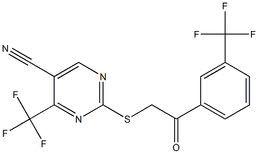 2-({2-oxo-2-[3-(trifluoromethyl)phenyl]ethyl}sulfanyl)-4-(trifluoromethyl)-5-pyrimidinecarbonitrile 结构式