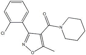 [3-(2-chlorophenyl)-5-methylisoxazol-4-yl](piperidino)methanone 结构式
