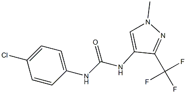 N-(4-chlorophenyl)-N'-[1-methyl-3-(trifluoromethyl)-1H-pyrazol-4-yl]urea 结构式