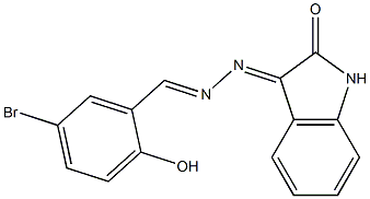 3-[2-(5-bromo-2-hydroxybenzylidene)hydrazono]indolin-2-one 结构式