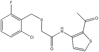 N1-(2-acetyl-3-thienyl)-2-[(2-chloro-6-fluorobenzyl)thio]acetamide 结构式