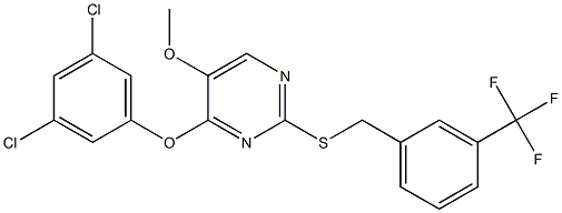 4-(3,5-dichlorophenoxy)-5-methoxy-2-{[3-(trifluoromethyl)benzyl]sulfanyl}pyrimidine 结构式