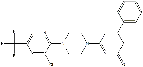 3-{4-[3-chloro-5-(trifluoromethyl)-2-pyridinyl]piperazino}-5-phenyl-2-cyclohexen-1-one 结构式