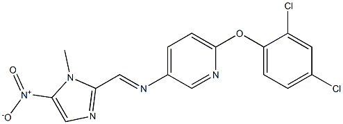 N3-[(1-methyl-5-nitro-1H-imidazol-2-yl)methylidene]-6-(2,4-dichlorophenoxy)pyridin-3-amine 结构式