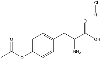 3-[4-(acetyloxy)phenyl]-2-aminopropanoic acid hydrochloride 结构式