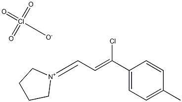 1-[3-chloro-3-(4-methylphenyl)prop-2-enylidene]tetrahydro-1H-pyrrolium perchlorate 结构式