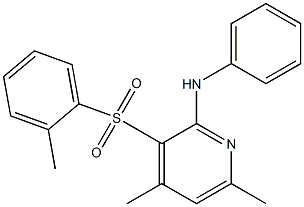 4,6-dimethyl-3-[(2-methylphenyl)sulfonyl]-N-phenyl-2-pyridinamine 结构式