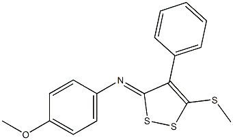 N1-[5-(methylthio)-4-phenyl-3H-1,2-dithiol-3-yliden]-4-methoxyaniline 结构式