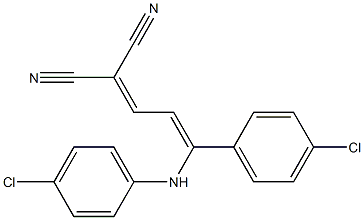 2-[3-(4-chloroanilino)-3-(4-chlorophenyl)prop-2-enylidene]malononitrile 结构式