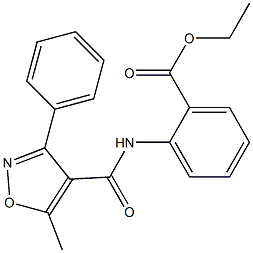 ethyl 2-{[(5-methyl-3-phenyl-4-isoxazolyl)carbonyl]amino}benzenecarboxylate 结构式