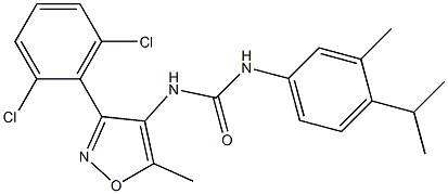 N-[3-(2,6-dichlorophenyl)-5-methyl-4-isoxazolyl]-N'-(4-isopropyl-3-methylphenyl)urea 结构式