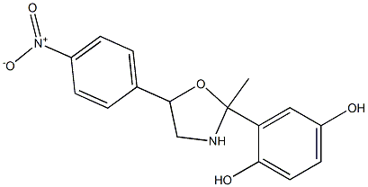 2-[2-methyl-5-(4-nitrophenyl)-1,3-oxazolan-2-yl]benzene-1,4-diol 结构式