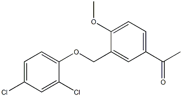 1-{3-[(2,4-dichlorophenoxy)methyl]-4-methoxyphenyl}ethan-1-one 结构式