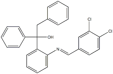1-{2-[(3,4-dichlorobenzylidene)amino]phenyl}-1,2-diphenylethan-1-ol 结构式