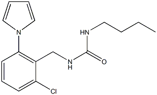 N-butyl-N'-[2-chloro-6-(1H-pyrrol-1-yl)benzyl]urea 结构式