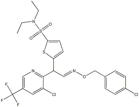 5-{2-{[(4-chlorobenzyl)oxy]imino}-1-[3-chloro-5-(trifluoromethyl)-2-pyridinyl]ethyl}-N,N-diethyl-2-thiophenesulfonamide 结构式