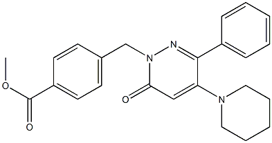 methyl 4-{[6-oxo-3-phenyl-4-piperidino-1(6H)-pyridazinyl]methyl}benzenecarboxylate 结构式