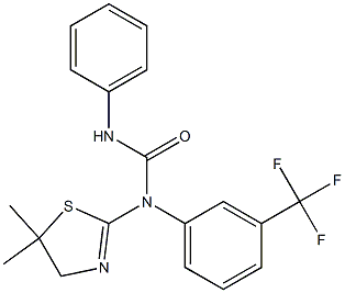 N-(5,5-dimethyl-4,5-dihydro-1,3-thiazol-2-yl)-N'-phenyl-N-[3-(trifluoromethyl)phenyl]urea 结构式