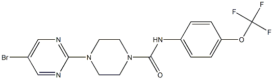 N1-[4-(trifluoromethoxy)phenyl]-4-(5-bromopyrimidin-2-yl)piperazine-1-carboxamide 结构式