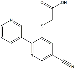[(5-cyano-2,3'-bipyridin-6-yl)thio]acetic acid 结构式