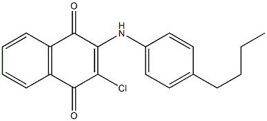 2-(4-butylanilino)-3-chloro-1,4-dihydronaphthalene-1,4-dione 结构式