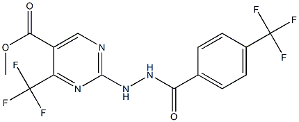 methyl 4-(trifluoromethyl)-2-{2-[4-(trifluoromethyl)benzoyl]hydrazino}pyrimidine-5-carboxylate 结构式