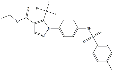 ethyl 1-(4-{[(4-methylphenyl)sulfonyl]amino}phenyl)-5-(trifluoromethyl)-1H-pyrazole-4-carboxylate 结构式