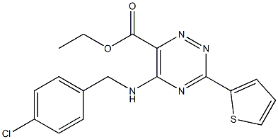 ethyl 5-[(4-chlorobenzyl)amino]-3-(2-thienyl)-1,2,4-triazine-6-carboxylate 结构式