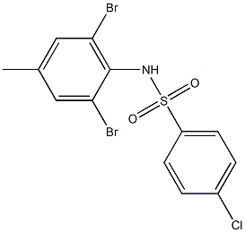 N1-(2,6-dibromo-4-methylphenyl)-4-chlorobenzene-1-sulfonamide 结构式