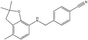 4-{[(2,2,4-trimethyl-2,3-dihydro-1-benzofuran-7-yl)amino]methyl}benzenecarbonitrile 结构式