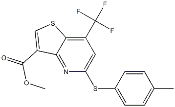 methyl 5-[(4-methylphenyl)thio]-7-(trifluoromethyl)thieno[3,2-b]pyridine-3-carboxylate 结构式