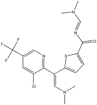 5-[1-[3-chloro-5-(trifluoromethyl)-2-pyridinyl]-2-(dimethylamino)vinyl]-N-[(dimethylamino)methylene]-2-thiophenecarboxamide 结构式