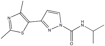 N1-isopropyl-3-(2,4-dimethyl-1,3-thiazol-5-yl)-1H-pyrazole-1-carboxamide 结构式