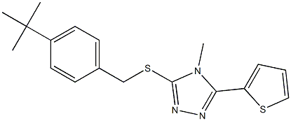 3-{[4-(tert-butyl)benzyl]sulfanyl}-4-methyl-5-(2-thienyl)-4H-1,2,4-triazole 结构式