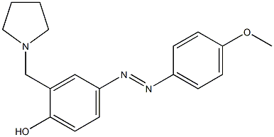 4-[2-(4-methoxyphenyl)diaz-1-enyl]-2-(tetrahydro-1H-pyrrol-1-ylmethyl)phenol 结构式