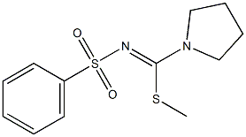 N1-[(methylthio)(tetrahydro-1H-pyrrol-1-yl)methylidene]benzene-1-sulfonamide 结构式
