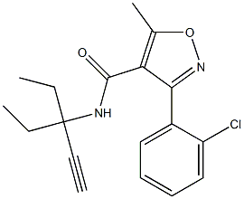 N4-(1,1-diethylprop-2-ynyl)-3-(2-chlorophenyl)-5-methylisoxazole-4-carboxamide 结构式