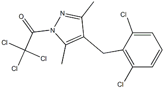 2,2,2-trichloro-1-[4-(2,6-dichlorobenzyl)-3,5-dimethyl-1H-pyrazol-1-yl]ethan-1-one 结构式