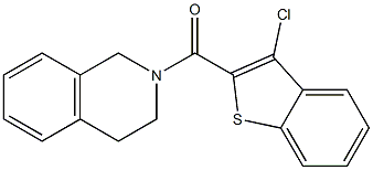 (3-chlorobenzo[b]thiophen-2-yl)(1,2,3,4-tetrahydroisoquinolin-2-yl)methanone 结构式