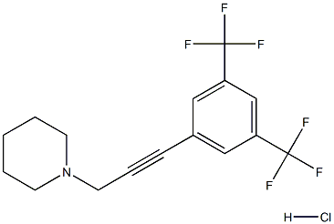 1-{3-[3,5-di(trifluoromethyl)phenyl]prop-2-ynyl}piperidine hydrochloride 结构式