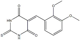 5-(2,3-dimethoxybenzylidene)-2-thioxohexahydropyrimidine-4,6-dione 结构式