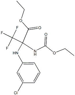ethyl 2-(3-chloroanilino)-2-[(ethoxycarbonyl)amino]-3,3,3-trifluoropropanoate 结构式