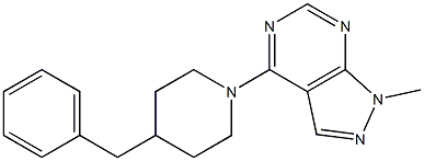 4-(4-benzylpiperidino)-1-methyl-1H-pyrazolo[3,4-d]pyrimidine 结构式