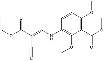 methyl 3-[(2-cyano-3-ethoxy-3-oxoprop-1-enyl)amino]-2,6-dimethoxybenzoate 结构式